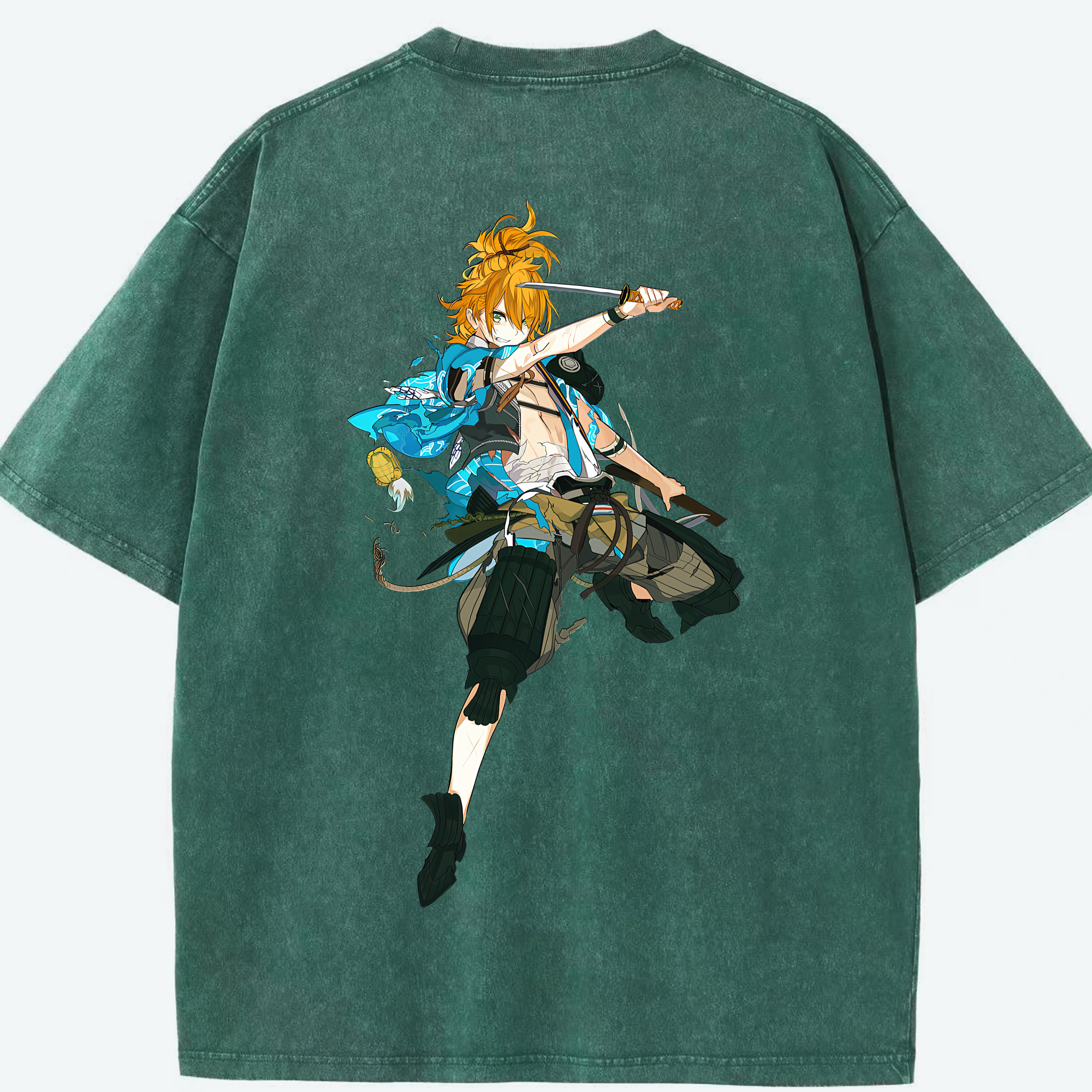 （画像用） 刀剣乱舞 Touken Ranbu 綿100% ヴィンテージ風 半袖Tシャツ（背面プリント）